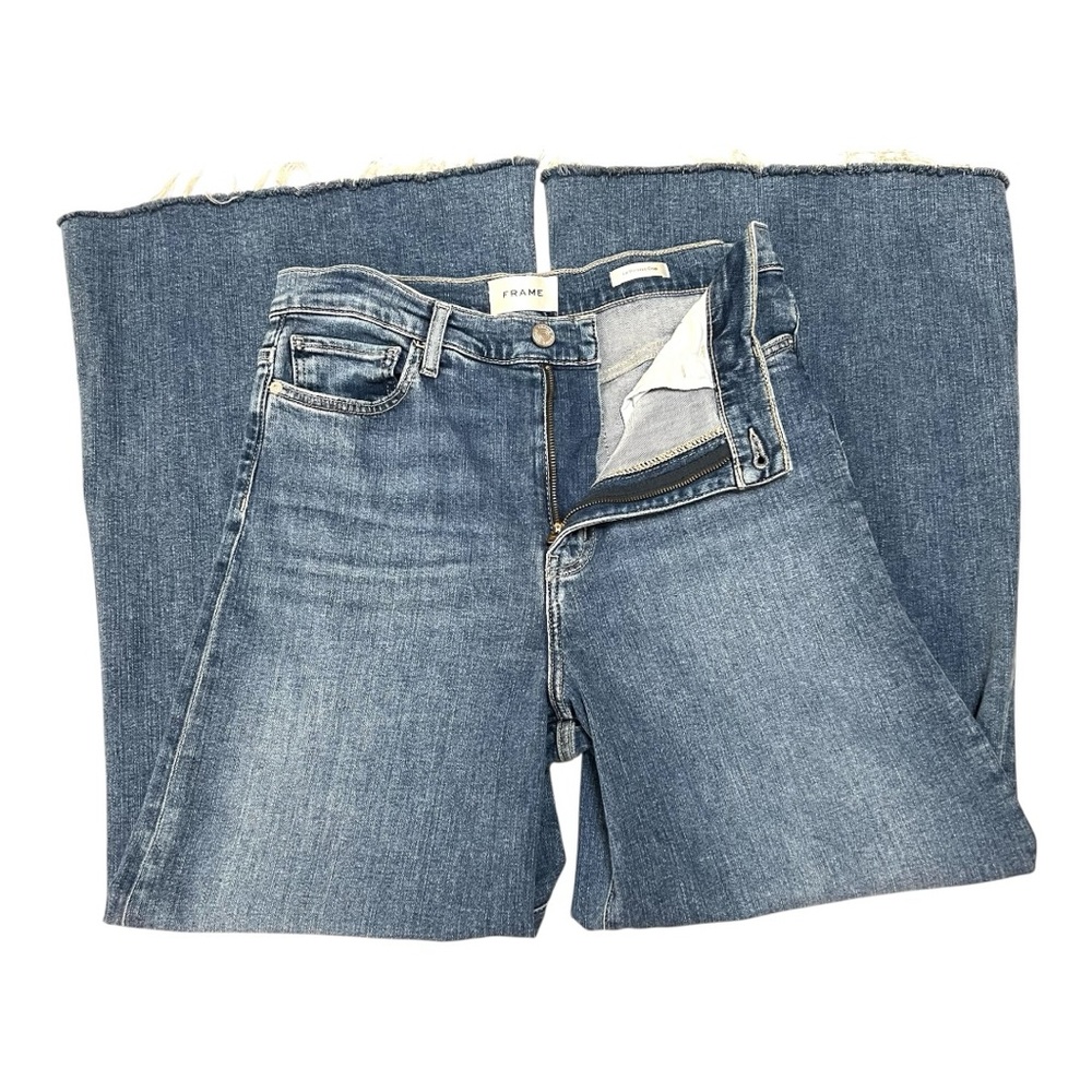 Frame Le Palazzo Crop Wide Leg High Rise Casual Denim Jeans Women’s 30 - Picture 12 of 16